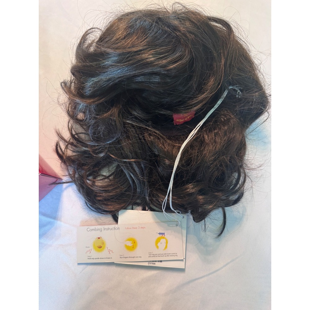 Rene of Paris India Wig 2390 Caramel Brown Wavy Layered Synthetic Hairpiece NIB